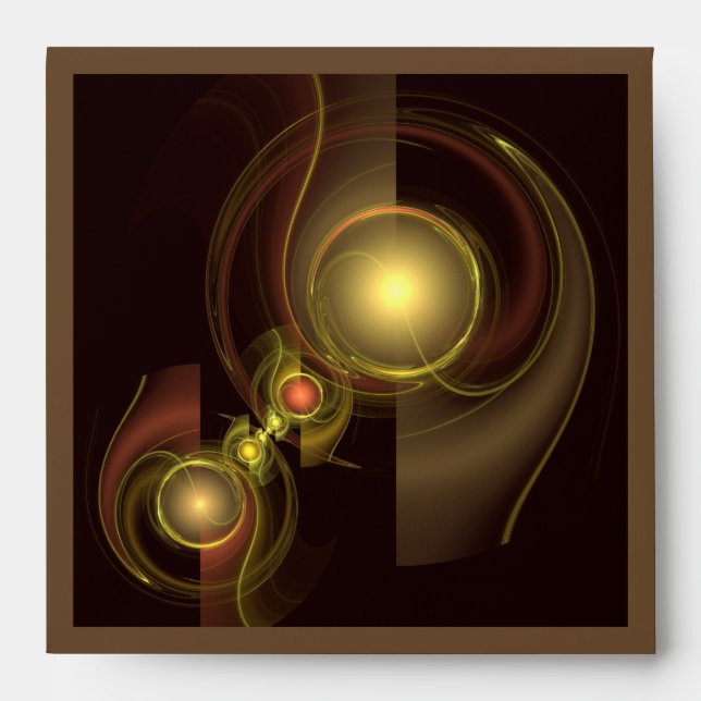 Intimate Connection Golden Energy Abstract Art Envelope (Front)