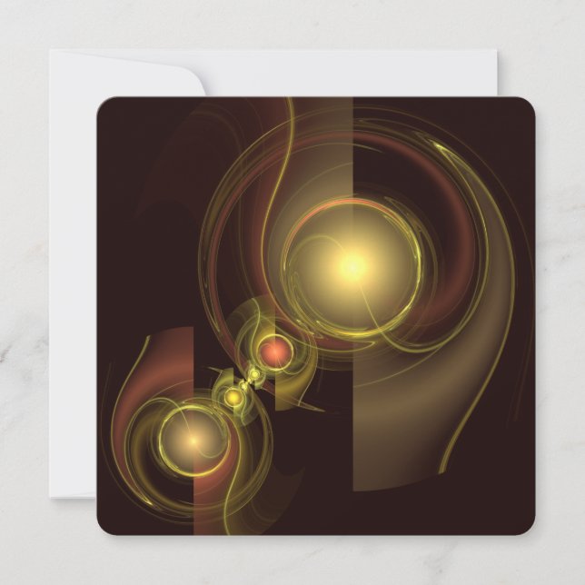 Intimate Connection Golden Energy Abstract Art Invitation (Front)