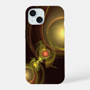 Intimate Connection Golden Energy Abstract Art iPhone 15 Case
