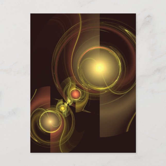 Intimate Connection Golden Energy Abstract Art Postcard (Front)