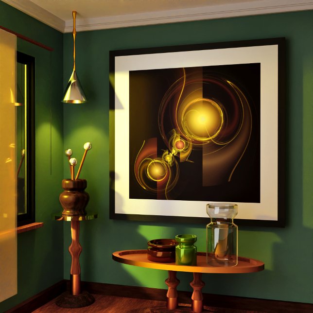 Intimate Connection Golden Energy Abstract Art Poster (Intimate Connection Abstract Art Poster)