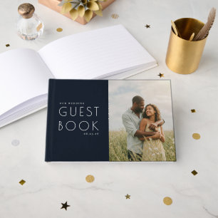 Intimate Navy Outdoor Photo Guest Book