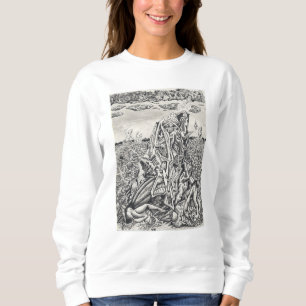 Intimidation, india ink drawing sweatshirt