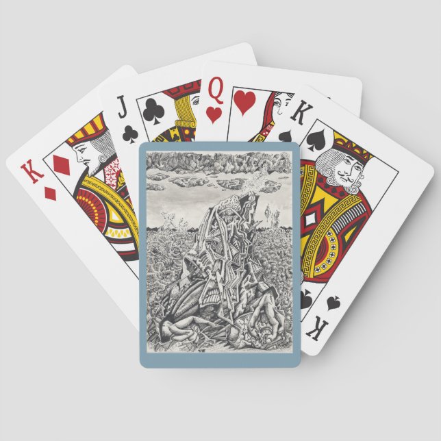 Intimidation, ink drawing Classic Playing Cards (Back)