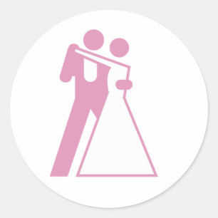 Int'l Sign for Bride & Groom Classic Round Sticker