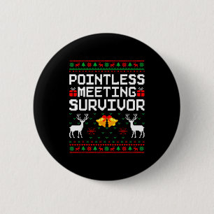 Intless Meeting Survivor Ugly Christmas Sweater Of 6 Cm Round Badge