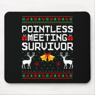Intless Meeting Survivor Ugly Christmas Sweater Of Mouse Pad