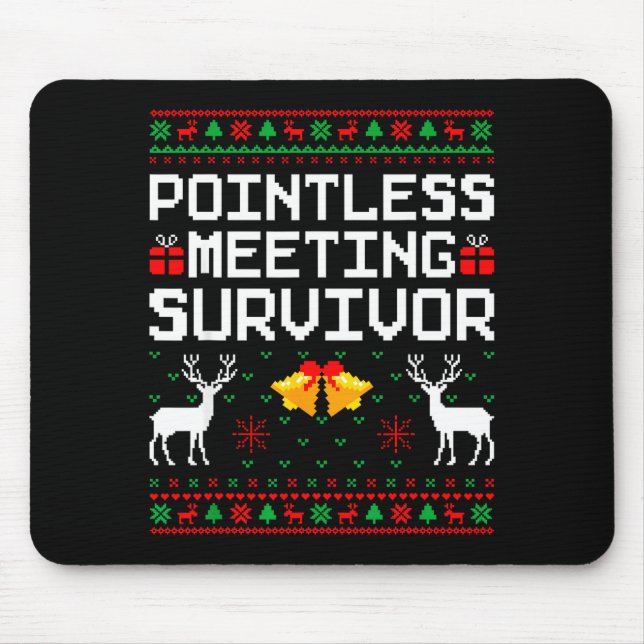 Intless Meeting Survivor Ugly Christmas Sweater Of Mouse Pad (Front)