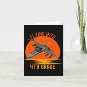 Into 4th Grade Boys Back To School Jet Graphic Card