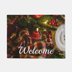 Into A Christmas Tree Welcome Doormat