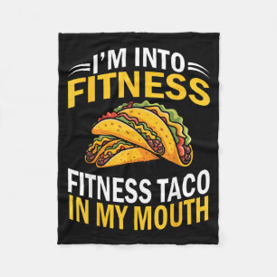 Into fitness taco in mouth funny cinco de mayo fleece blanket