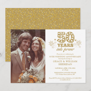 Into Forever 50th Wedding Anniversary Photo Invitation