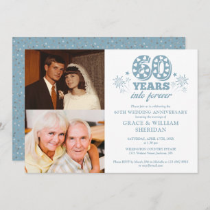 Into Forever 60th Wedding Anniversary 2 Photo Invitation