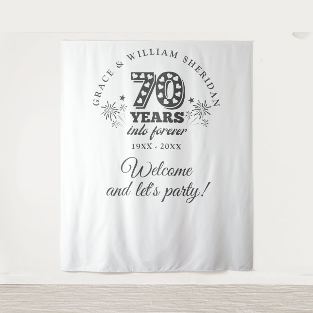 Into Forever 70th Anniversary Photo Backdrop Tapestry (Front)