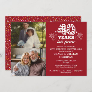 Into Forever Ruby 40th Wedding Anniversary 2 Photo Invitation