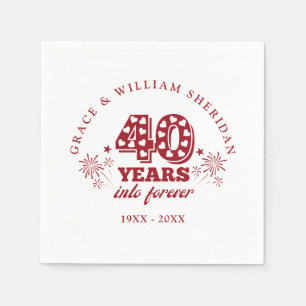 Into Forever Ruby 40th Wedding Anniversary Napkin