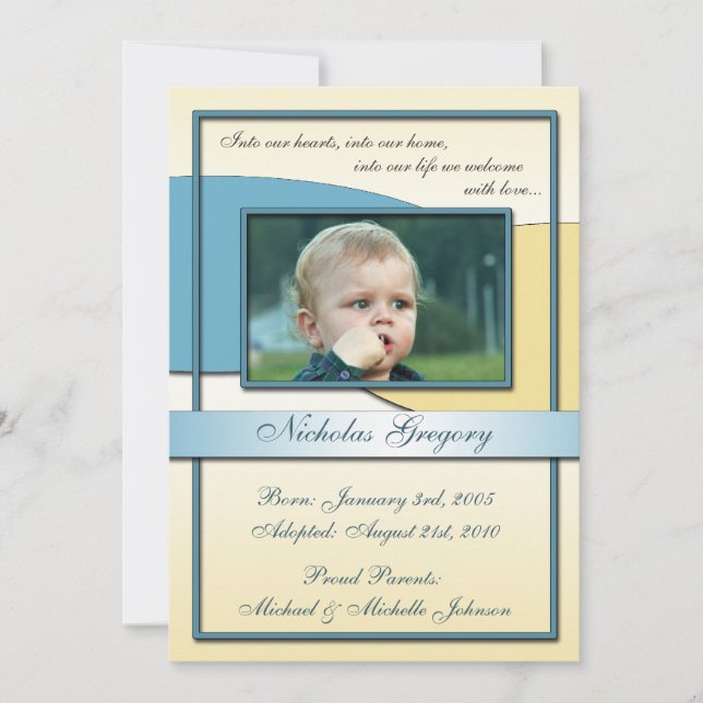 Into Our Hearts ~ Adoption Announcements (Front)