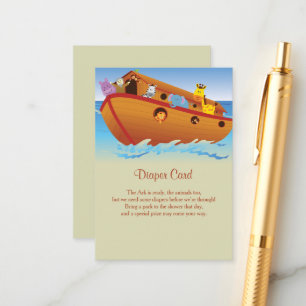 Into The Ark Baby Shower Diaper Enclosure Card