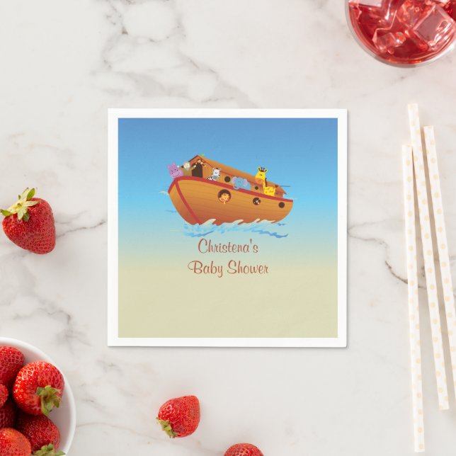 Into The Ark Baby Shower Napkin (Insitu)