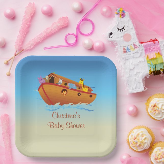 Into The Ark Baby Shower Paper Plate (Party)