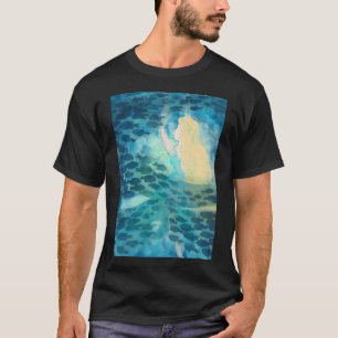Into the Blue - Ethereal Underwater Girl and Fish T-Shirt