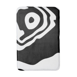 Into the Deep: Abstract Black & White Bath Mat