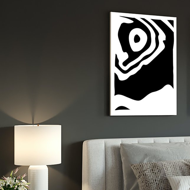 Into the Deep: Abstract Black & White Canvas Print (Creator Uploaded)