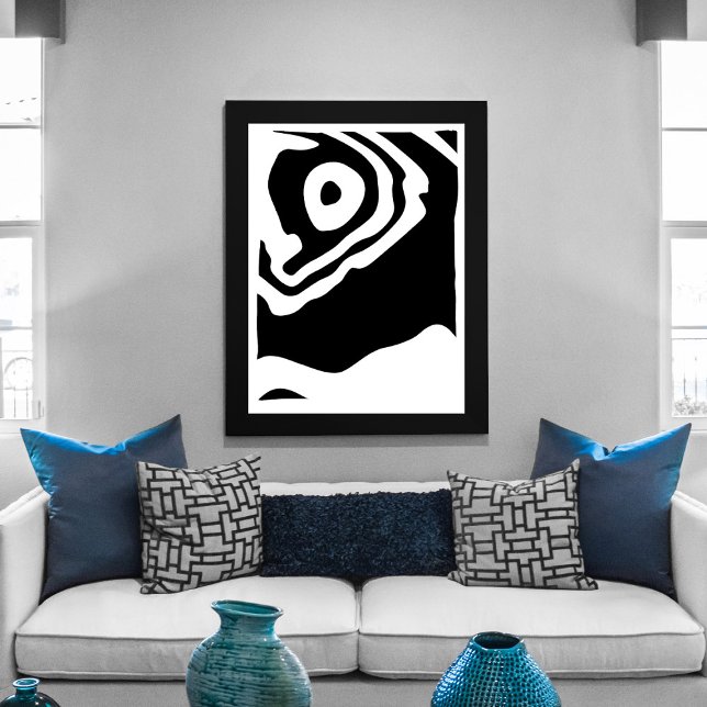 Into the Deep: Abstract Black & White Canvas Print (Creator Uploaded)