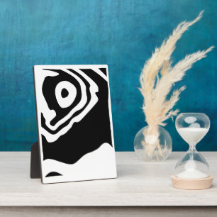 Into the Deep: Abstract Black & White Plaque