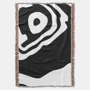 Into the Deep: Abstract Black & White Throw Blanket