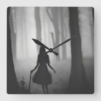 Into the Deep Woods Square Wall Clock