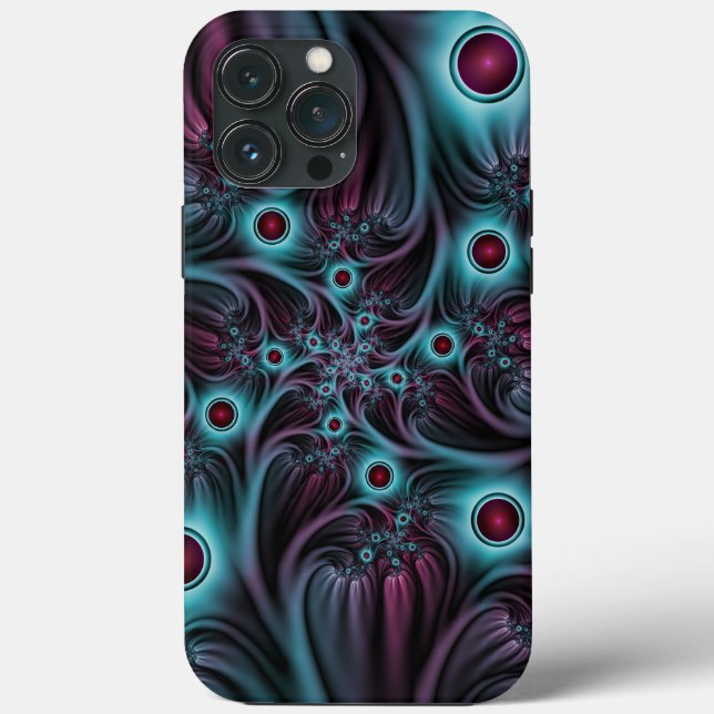 Into the Depth Blue Pink Abstract Fractal Art Case-Mate iPhone Case (Back)