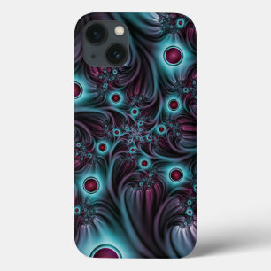 Into the Depth Blue Pink Abstract Fractal Art iPhone 13 Case
