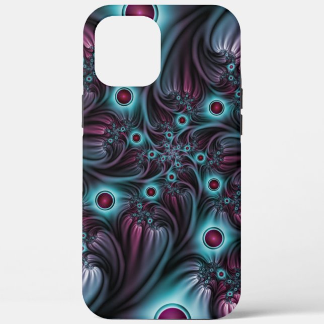 Into the Depth Blue Pink Abstract Fractal Art Case-Mate iPhone Case (Back)