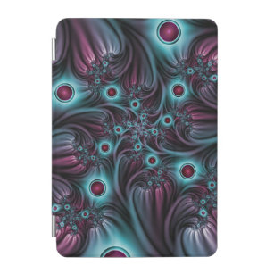 Into the Depth Blue Pink Abstract Fractal Art iPad Mini Cover