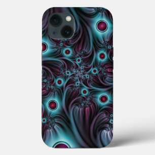 Into the Depth Blue Pink Abstract Fractal Art iPhone 13 Case