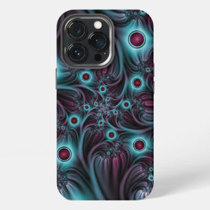 Into the Depth Blue Pink Abstract Fractal Art iPhone 13 Pro Case