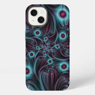 Into the Depth Blue Pink Abstract Fractal Art iPhone 13 Case