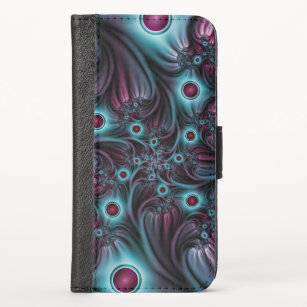 Into the Depth Blue Pink Abstract Fractal Art Case