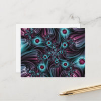 Into the Depth Blue Pink Abstract Fractal Art