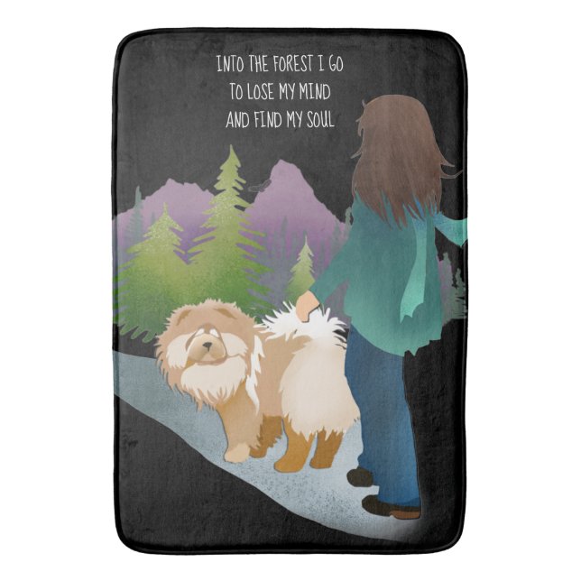 INTO THE FOREST I GO  Chow bath mat/ crate pad Bath Mat (Front Vertical)