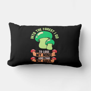 Into The Forest Mushroom Hunter Go Lumbar Cushion