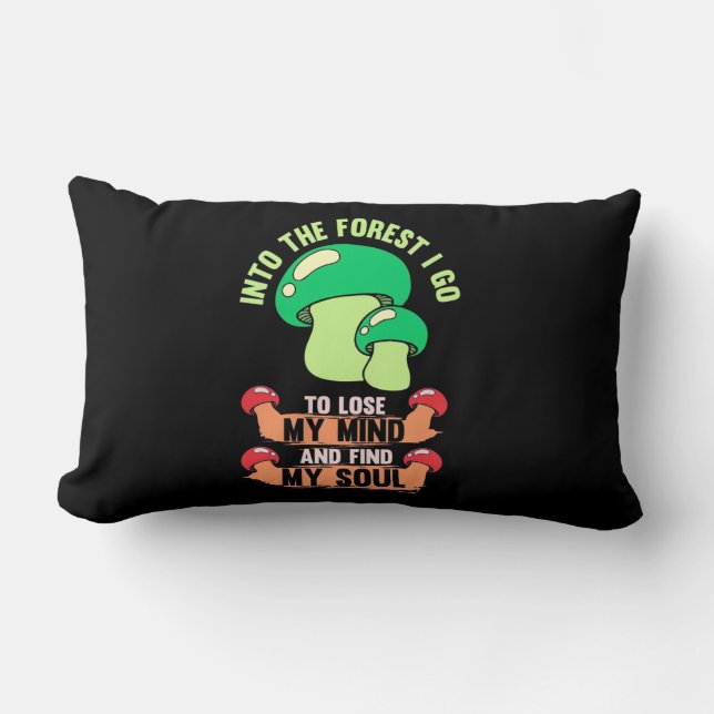 Into The Forest Mushroom Hunter Go Lumbar Cushion (Front)