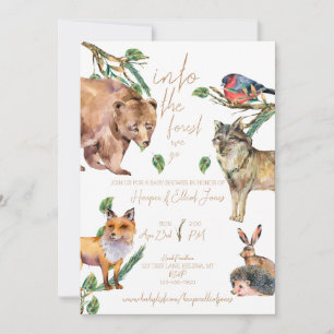 Into The Forest We Go Baby Shower Invite