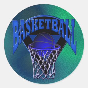 Into The Hoop Basketball and Backboard Classic Round Sticker