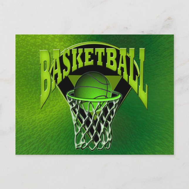 Into The Hoop Basketball and Backboard Postcard (Front)