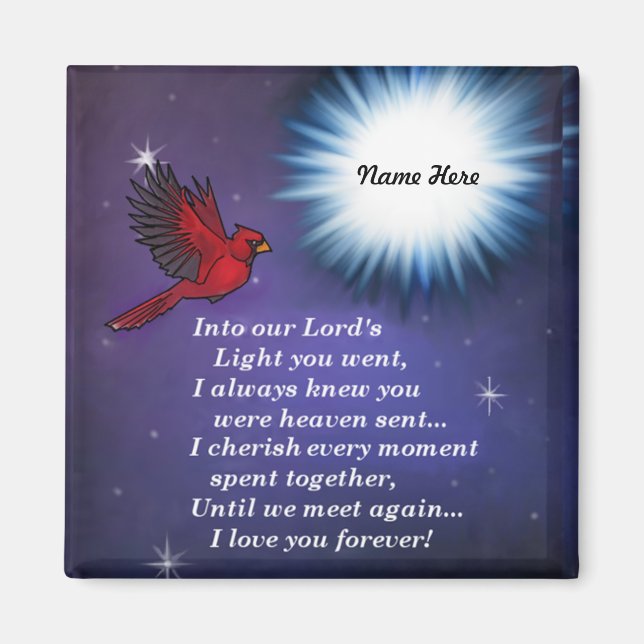 Into the light cardinal magnet (Front)