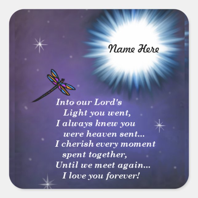 Into The Light Dragonfly Square Sticker (Front)