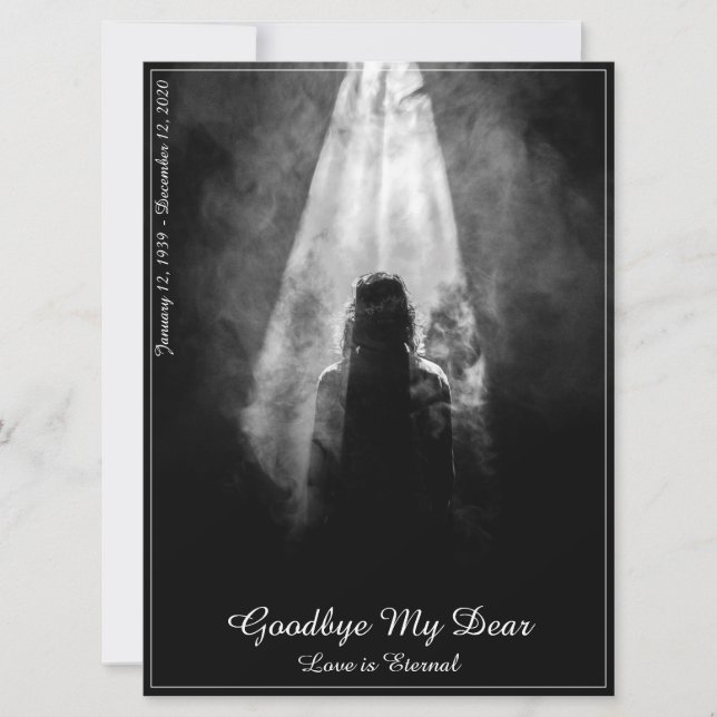 Into the Light - Goodbye My Dear Memorial Card (Front)