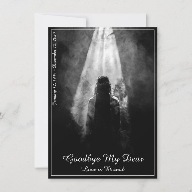 Into the Light - Goodbye My Dear Memorial Card (Front)
